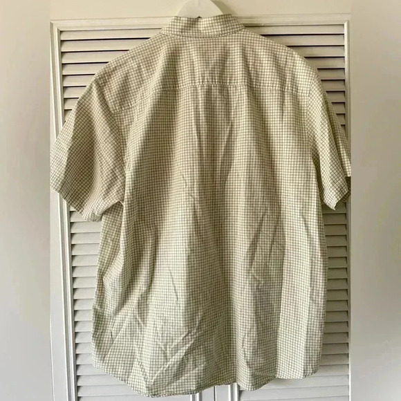 Columbia Men’s Yellow/Gray Checkered Short Sleeve Shirt SZ L - Picture 2 of 6